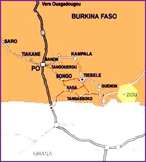carte du Bukina Faso